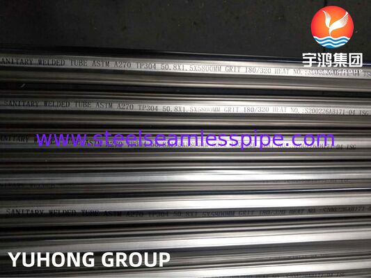 ASTM A270 TP304 Pipa Stainless Steel Sanitasi Las dengan Finishing Poles Mekanis dan Poles Elektrolitik serta Kekasaran Ra yang Disesuaikan
