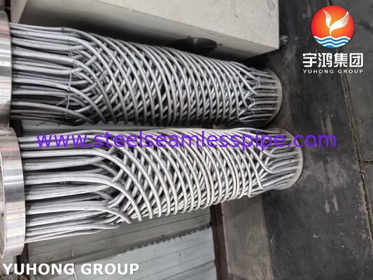 Bundel tabung spiral luka baja tahan karat ASME SA213 TP304/316L Bundel penukar panas efisiensi tinggi untuk aplikasi kriogenik & kimia