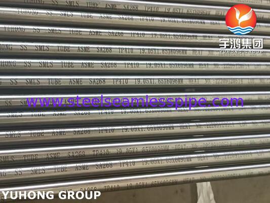 ASME SA268 TP410 / 1.4006 / X12Cr13 Stainless Steel Seamless Tube Untuk Generasi Listrik