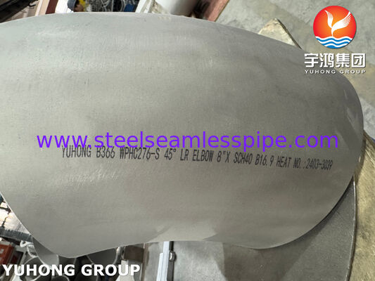 ASTM B366 UNS N10276 / WPHC276 Pipe Fitting Hastelloy C276 45 derajat LR Elbow