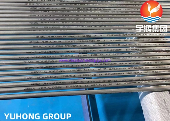 Tabung Stainless Steel Seamless Acar dan Anil ASTM A269 / ASME SA269 TP316L Ukuran: 10 * 0,65 * 6000mm