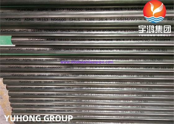 Tabung penukar panas ASME SB163 / SB167 UNS N06600 N06601 Tabung tanpa jahitan paduan nikel