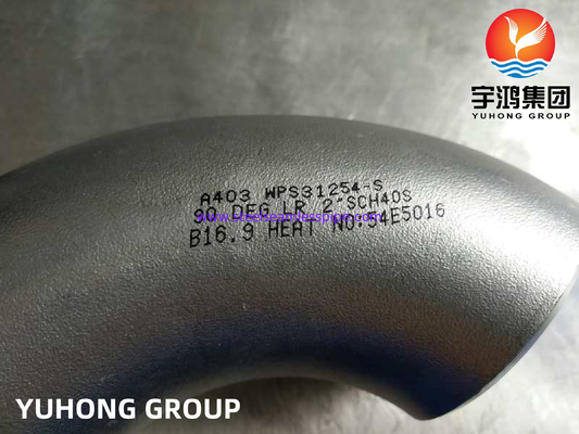 Perlengkapan Pipa Baja Super Duplex, ASTM A403 UNS S31254 / 254 SMO / 1.4547 Butt Weld Elbow