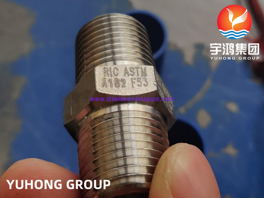 ASTM A182 F53 HEX NIPPLE TBE 1/2 `` 3000 # NPT B16.11 SUPER DUPLEX STEEL FORGED FITTINGS