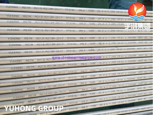 ASME SA213 TP316L (EN 10216-5) Tabung Stainless Steel Seamless Berlaku untuk Boiler