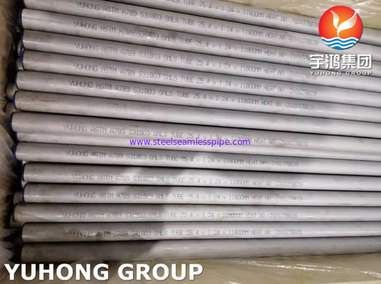 ASME A789 S31803 Tabung Mulus 25,4 * 1,24 * 11800MM Tabung Baja Tahan Karat Dupleks