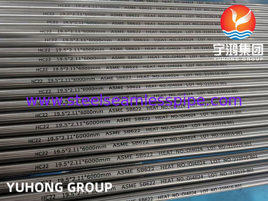 ASME SB622 Hastelloy C22, UNS N06022, 2.4602 Nikel Alloy Seamless Tube Untuk Pemanas