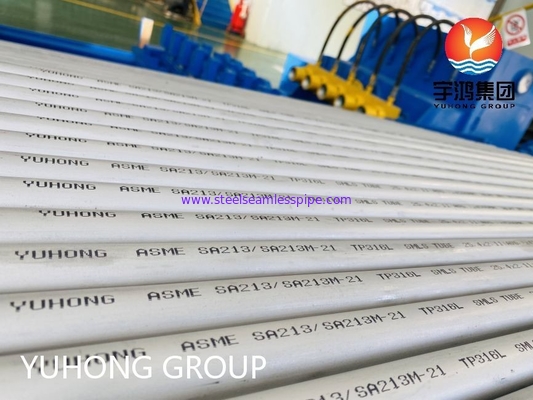 ASME SA213 TP316L Stainless Steel Seamless Tube Untuk Boiler Dan Penukar Panas