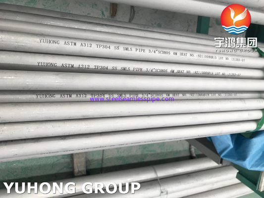 ASTM A312 TP304 Stainless Steel Pipa Seamless Cold Rolled Acar dan Anil